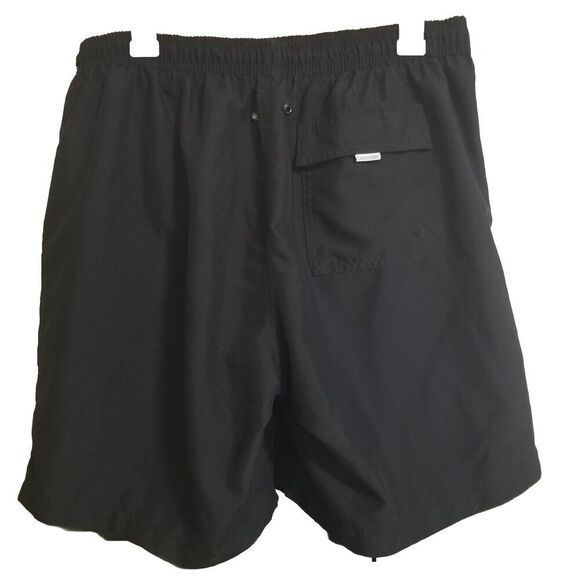 Calvin Klein Swim Trunks Mens Large Black White Lettering Summer - Picture 2 of 2